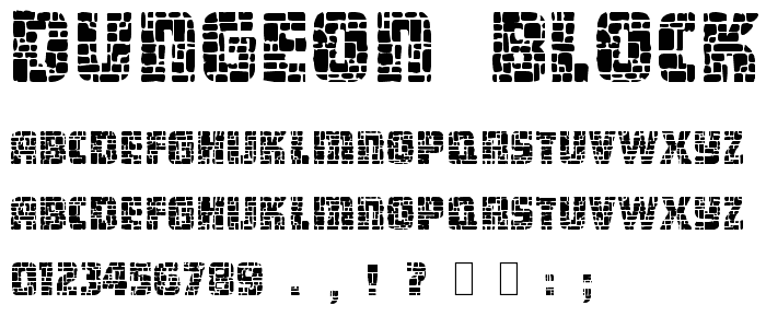 Dungeon Blocks Filled font
